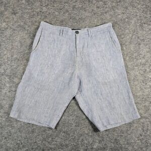 Vince Mens Blue Striped Seersucker Linen Blend Casual Shorts 29